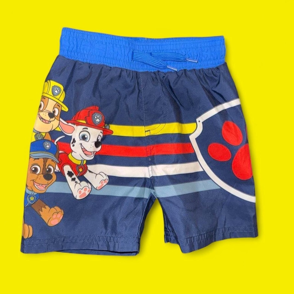 Nickelodeon PAW Patrol Boys Swim Trunks Size 3T Blue Chase Marshall Rubble